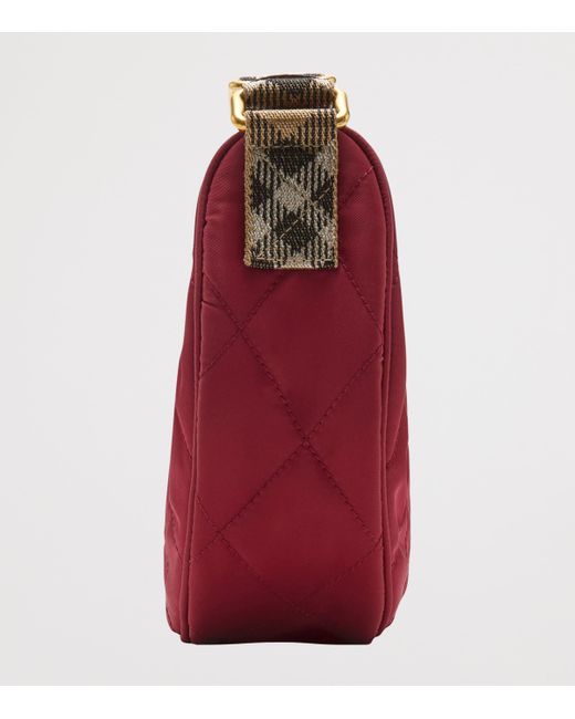 Burberry Red Check Horseshoe Cross-Body Bag