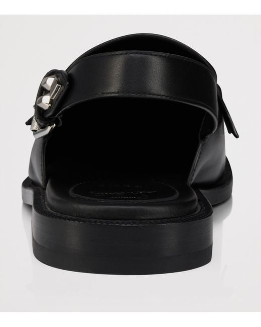 Christian Louboutin Black The Asclepius Leather Slingback Loafers