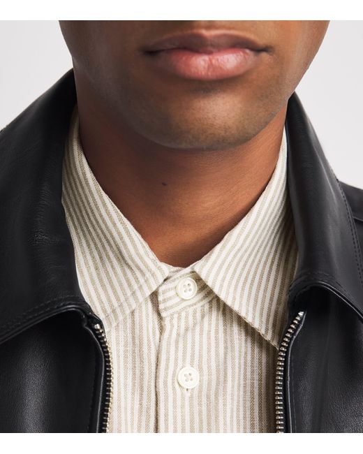 Samsøe & Samsøe White Linen-Organic Cotton Stripe Saliam Shirt for men