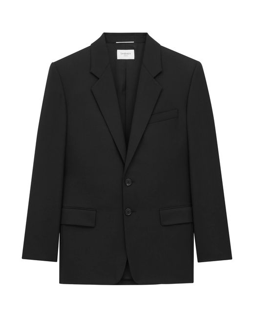 Saint Laurent Black Wool Single-Breasted Jacket for men