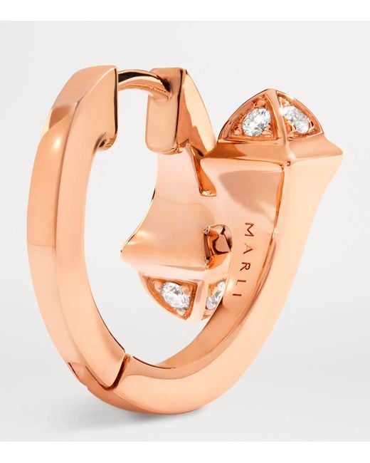 Marli New York Pink And Diamond Cleo Huggie Earrings