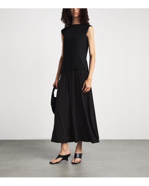 Issey Miyake Black Drape Jersey Cropped Trousers