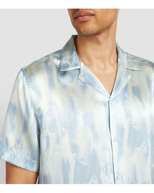 Frescobol Carioca Blue Silk Roberto Shirt for men