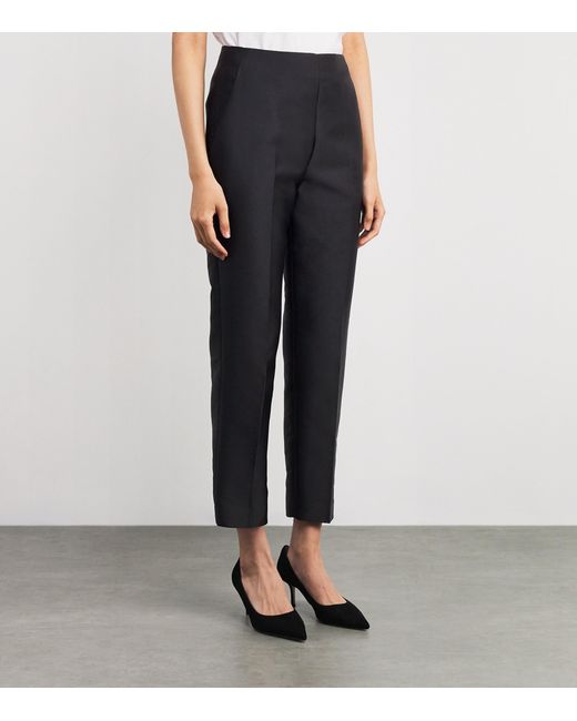 Roland Mouret Gray Crepe Cady Straight Trousers