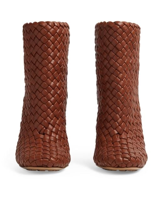 Bottega Veneta Brown Lambskin Canalazzo Ankle Boots 100