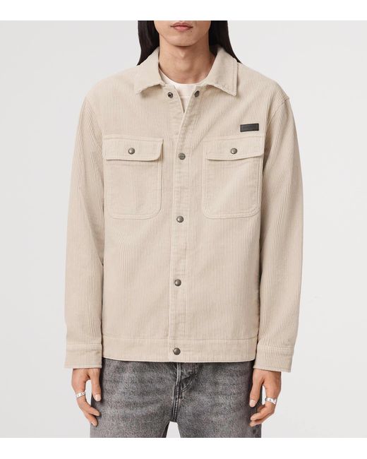AllSaints Natural Corduroy Castleford Overshirt for men
