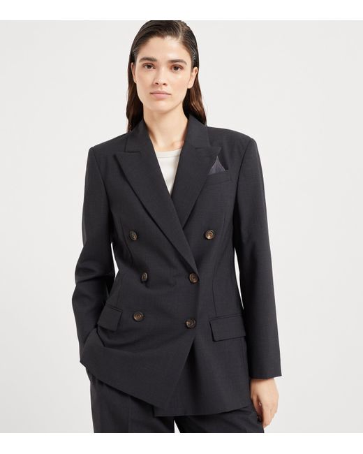 Brunello Cucinelli Blue Tropical Luxury Wool Blazer