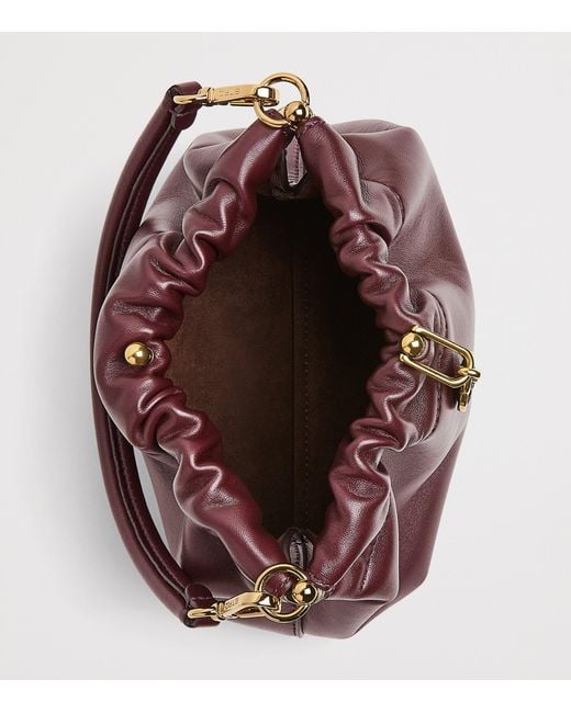 Etro Purple Small Leather Vela Blossom Shoulder Bag