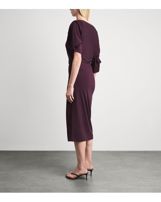Wolford Purple Fluid Drape Midi Dress