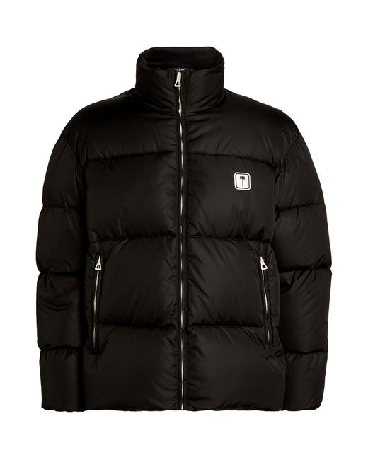 Palm Angels Logo Down Puffer Jacket in Black for Men | Lyst Canada