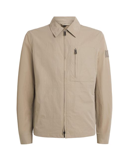 Belstaff Natural Gabardine Grid Overshirt for men