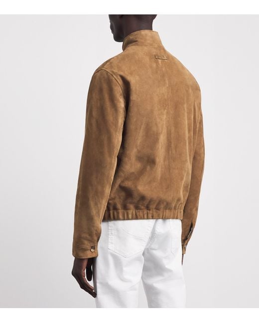 Jacob Cohen Brown Suede Zip-Up Jacket for men
