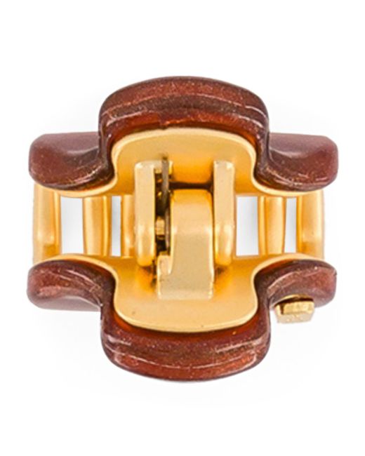 Alexandre De Paris Orange Mini-Plated Claw Hair Clip