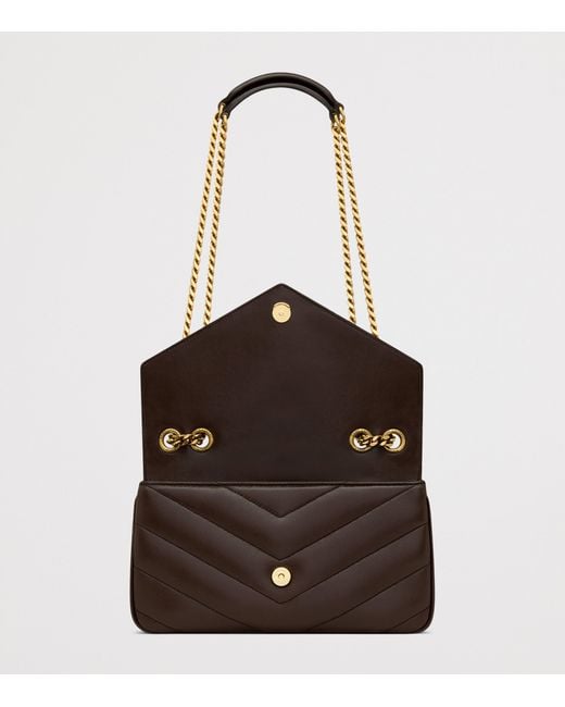 Saint Laurent White Small Leather Loulou Shoulder Bag