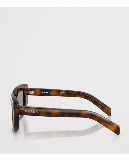 Prada Brown Pr D07S Rectangle Sunglasses