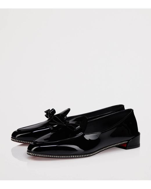 Christian Louboutin Black Mocastrass Patent Loafers