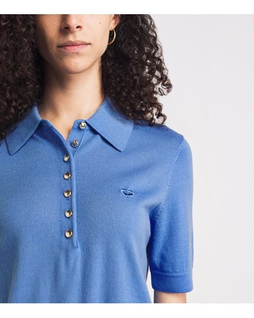 Maje Blue Wool Polo Sweater