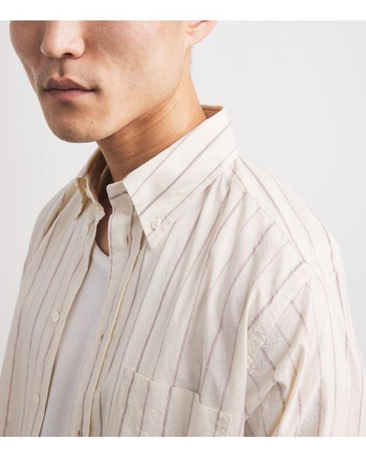 Barena White Cotton Stripe Shirt for men