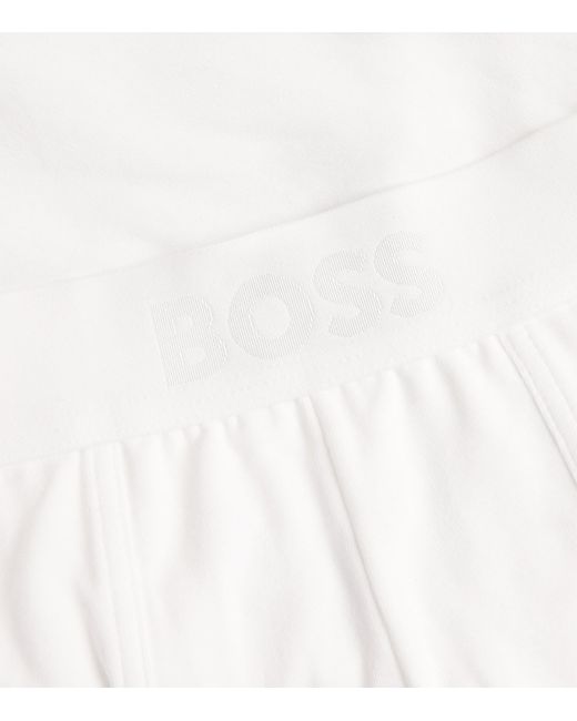 Boss White Organic Cotton Stretch Boxers for men