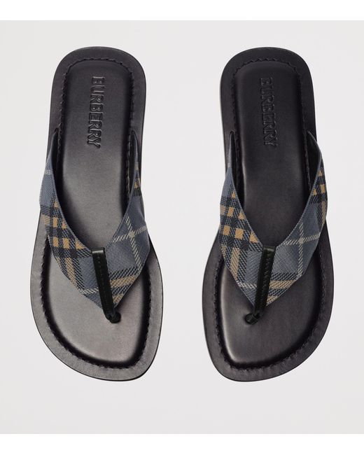 Burberry Blue Check Pavilion Sandals for men