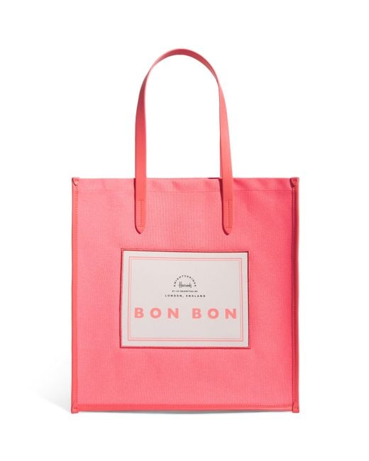 Harrods Pink Cotton Bon Bon Condiments Shopper Bag