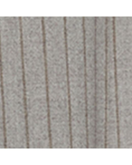 Brunello Cucinelli Gray Virgin Wool Striped Tailored Trousers