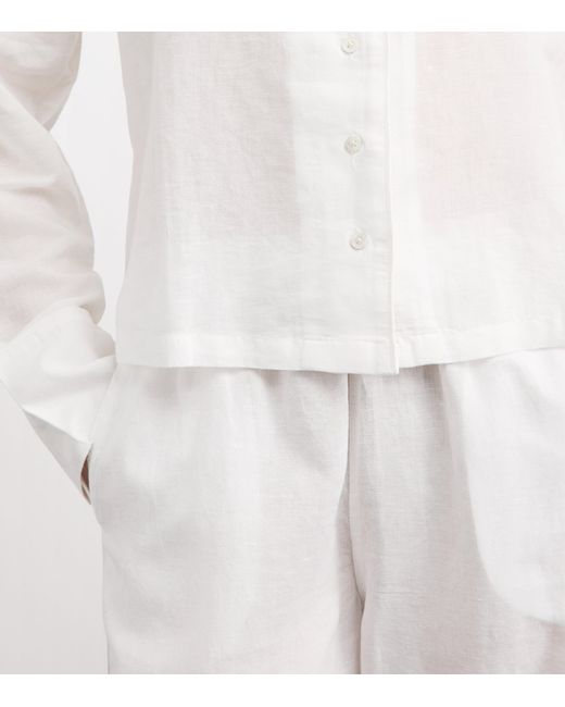 Polo Ralph Lauren White Linen-Cotton Pyjama Set