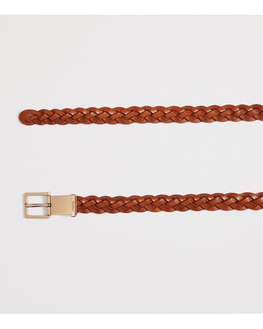 Max Mara Red Leather Woven Belt
