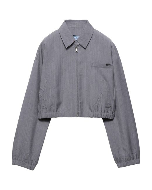 Prada Gray Wool-Mohair Tailored Jacket