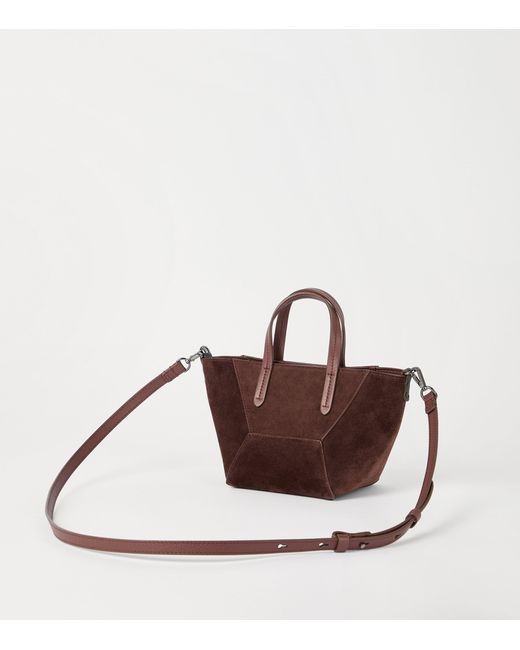 Brunello Cucinelli Brown Mini Suede Bc Duo Tote Bag