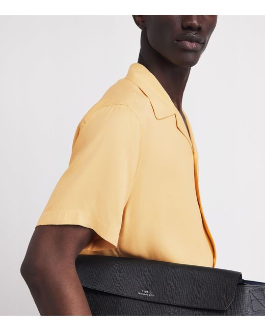 Sandro Yellow Linen Short-Sleeve Shirt for men