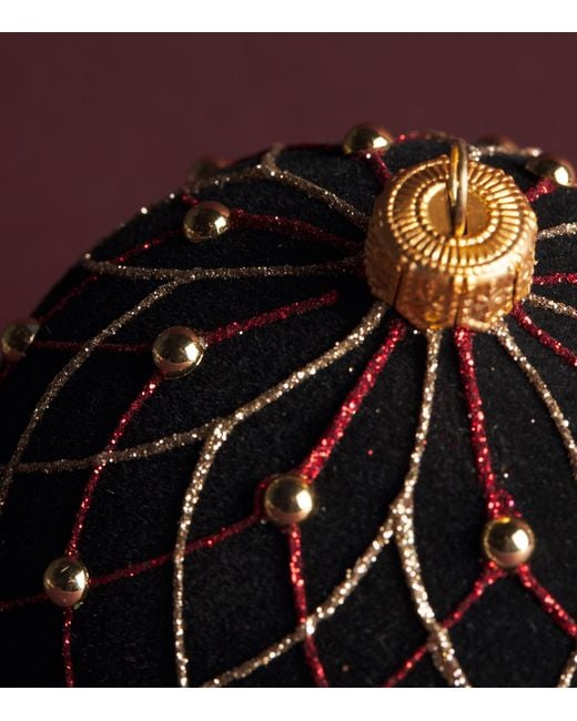 Harrods Black Embellished Criss-Cross Bauble