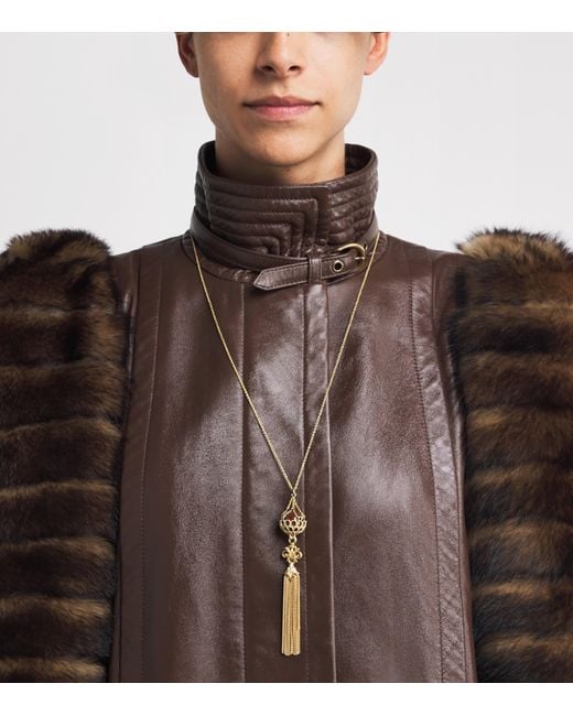 Chloé Metallic Tassle-Detail Necklace