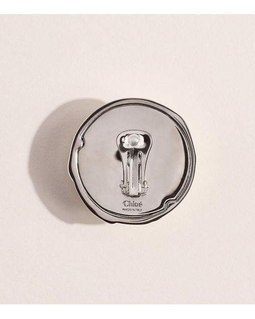 Chloé Natural Pleats Clip-On Earrings