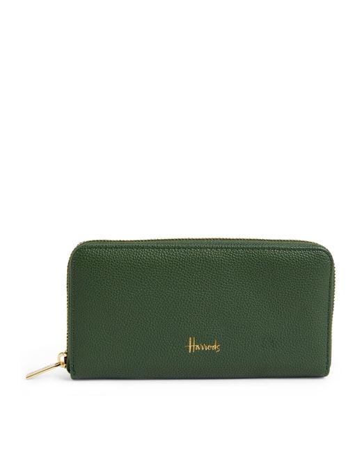 Harrods Green Oxford Zip-Around Wallet