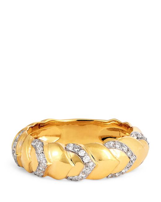 Nadine Aysoy Metallic And Diamond Cobra Stackable Ring