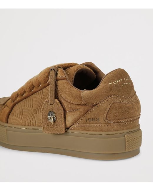 Kurt Geiger Brown Suede Southbank Tag Sneakers