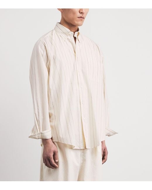 Barena White Cotton Stripe Shirt for men