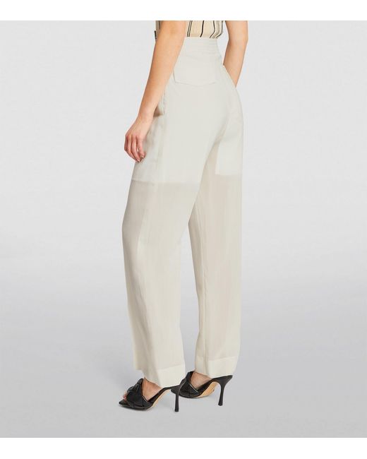 Victoria Beckham White Straight Tailored Trousers