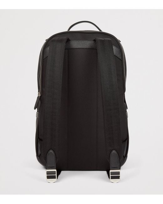 Smythson Black Canvas Norton Backpack for men