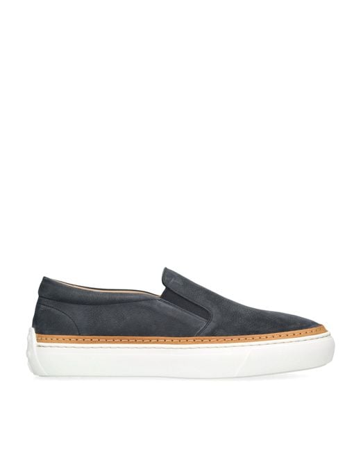 Tod's Blue Leather Slip-on Sneakers for men