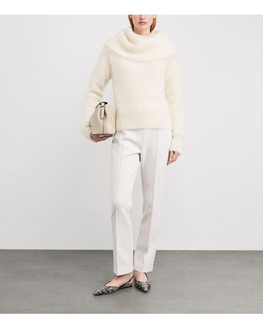 Totême  White Alpaca-Blend Funnel-Neck Sweater