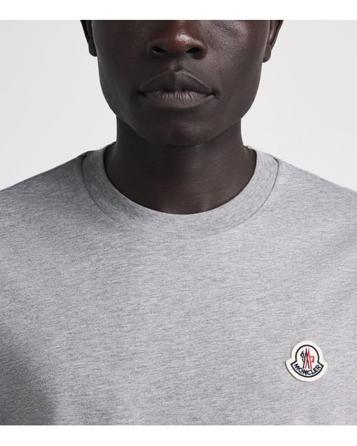 Moncler Black Logo Patch T-Shirts for men