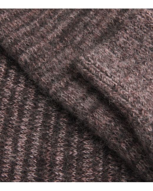 Oliver Spencer Gray Wool-Blend Stripe Burley Sweater for men