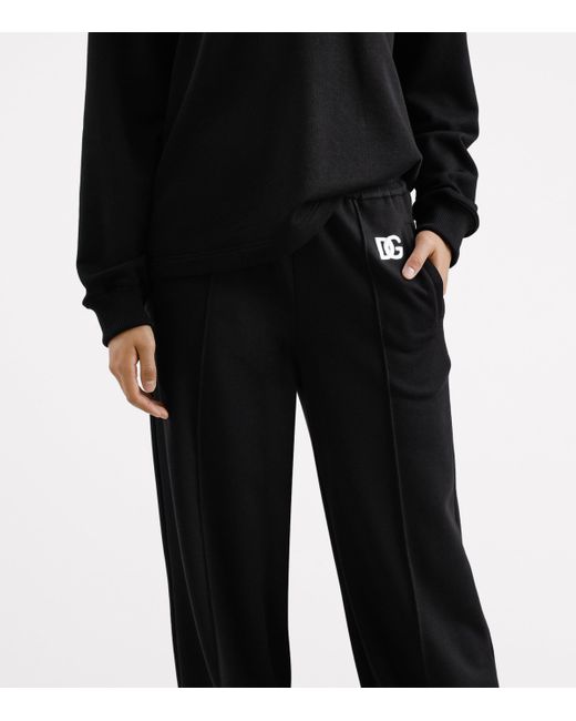 Dolce & Gabbana Black Cotton Logo Sweatpants