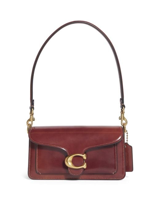 COACH Purple Spazzolato Leather Tabby 20 Shoulder Bag