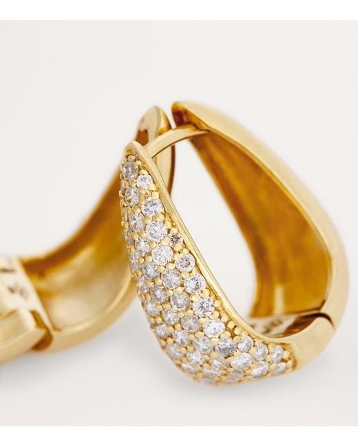 Jennifer Meyer Metallic Mini And Diamond Edith Elongated Teardrop Huggie Earrings