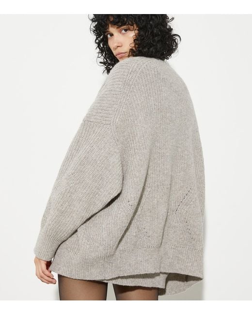 MAX&Co. Gray Wool-Blend Oversized Cardigan