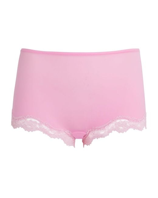 Skims Pink Lace-Trim Fits Everybody Boyshort Briefs