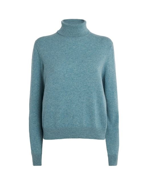 Johnstons Blue Cashmere Classic Rollneck Sweater